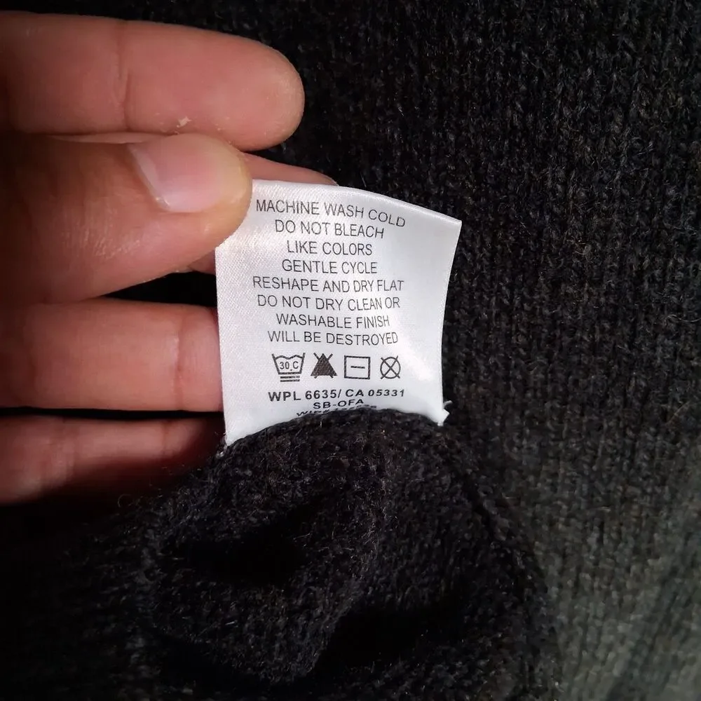 Y2K 1/4 Zip‎ Woolrich Sweater Mens 100% Wool Laine Onyx Heather